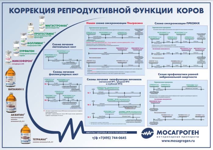 Схема синхронизации коров. Коррекция репродуктивной функции коров. Плакат с коррекцией. Без жиров невозможна нормальная работа репродуктивной функции.